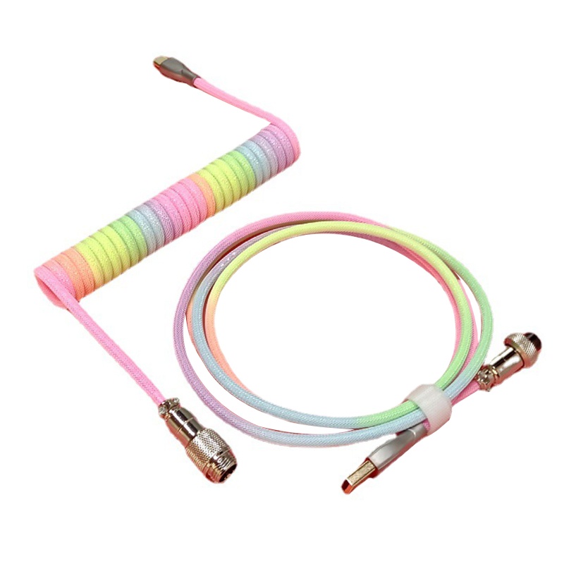 Dây Cáp Lò Xo Cho Bàn Phím Cơ Cổng USB Type C RGB
