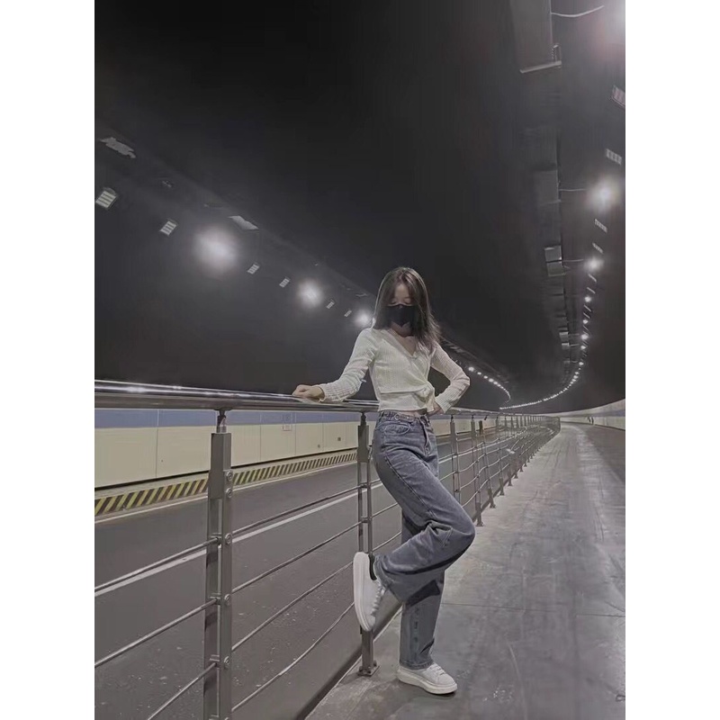 （35-65KG）Áo thun tay dài cổ chữ V phong cách ngọt ngào mới cho nữ | BigBuy360 - bigbuy360.vn