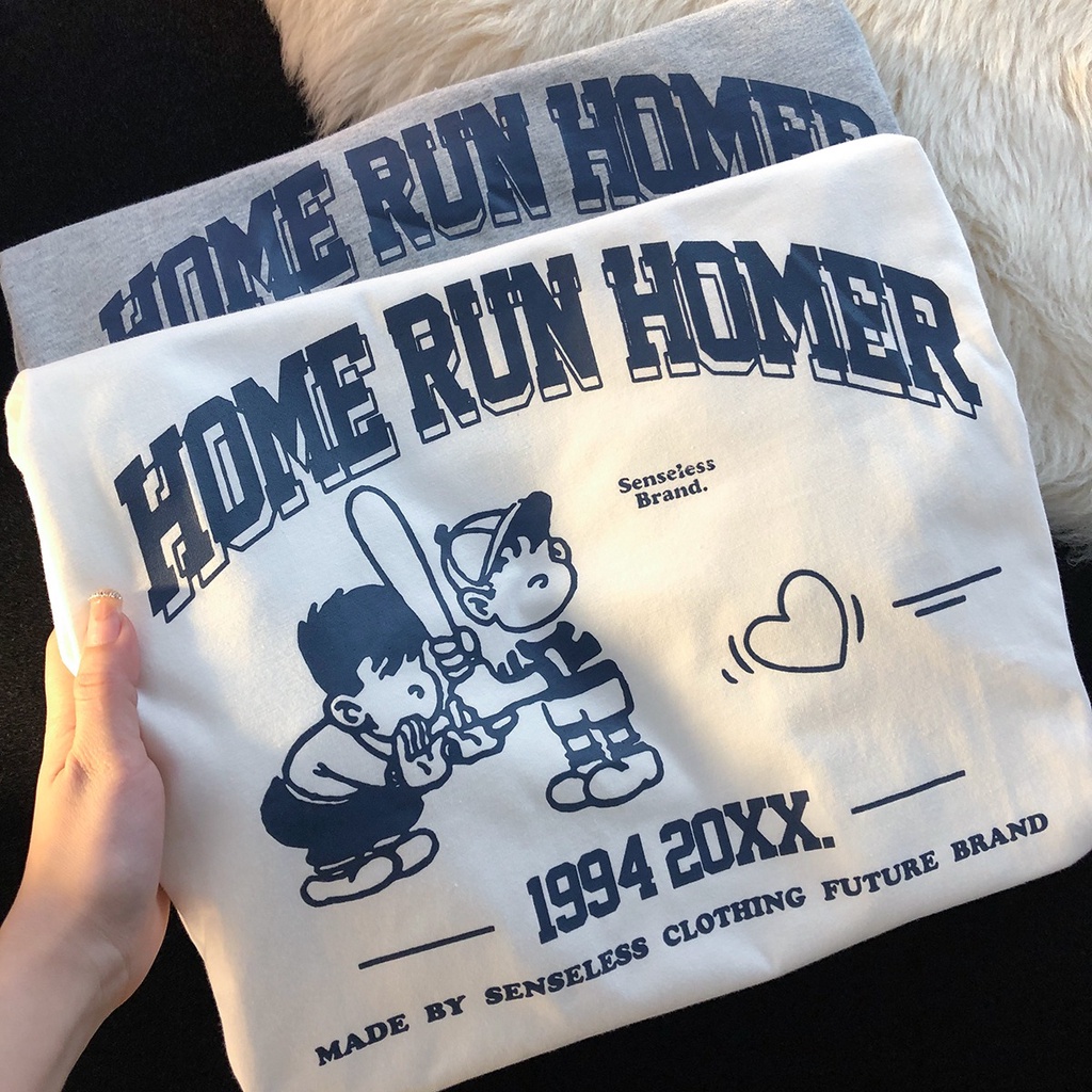 NRVP Áo Thun Mùa Hè Tay Cộc Oversize In Họa Tiết Phong Cách Hàn Quốc Cho Nam / Nữ