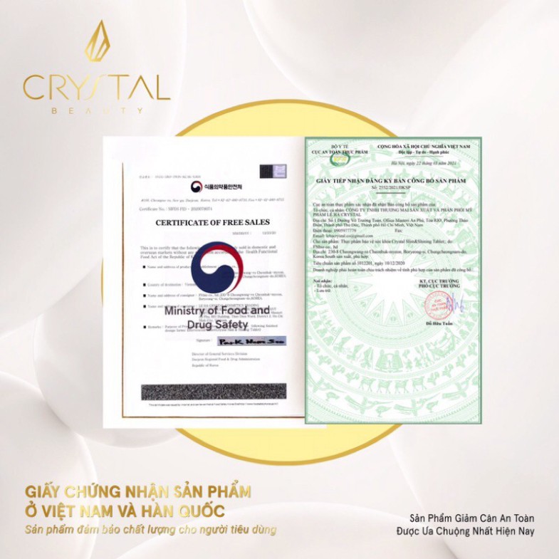 Viên Sủi Crystal trắng da-giảm cân dữ dáng-eo thon crystal không lo tác dụng phụ | BigBuy360 - bigbuy360.vn