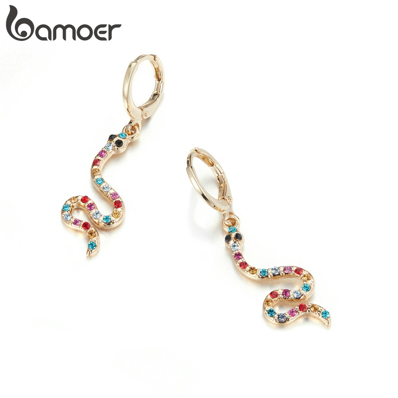 Bông tai Bamoer AIE076 hình rắn thời trang cá tính cho nữ
