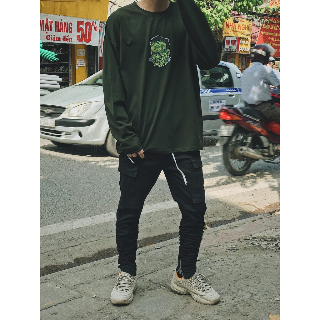 Áo thun dài tay màu xanh bộ đội -5 mẫu (T.A.S Clothes) | BigBuy360 - bigbuy360.vn