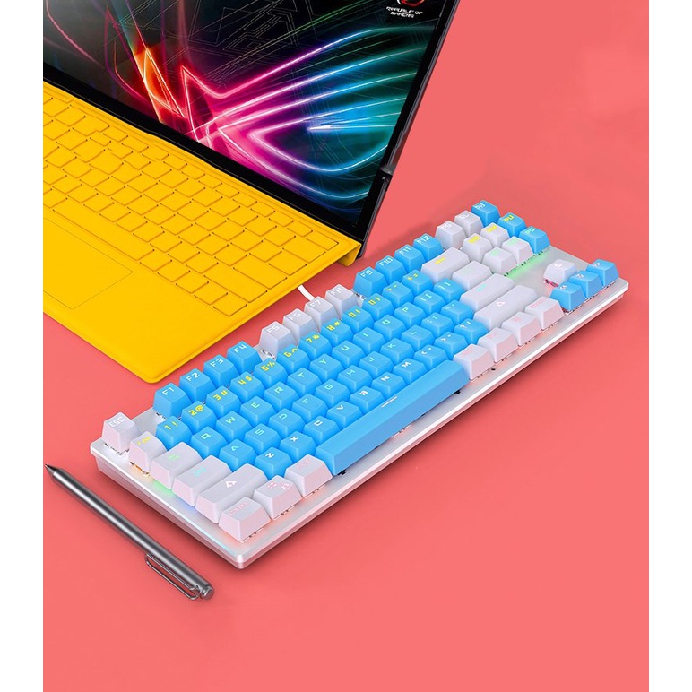 Bàn Phím Cơ Gaming K400 Full Đèn Led - Bàn Phím Máy Tính Game K400 Chống Nước Đèn LED 10 Chế Độ Nháy
