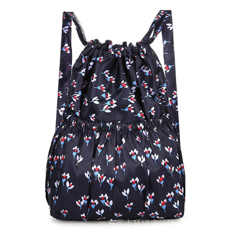 Ba Lô Dây Rút Bằng Vải Oxford Gọn Nhẹ Sức Chứa Lớn Chống Thấm Nước Có Thể Gập Gọn Cho Nữ