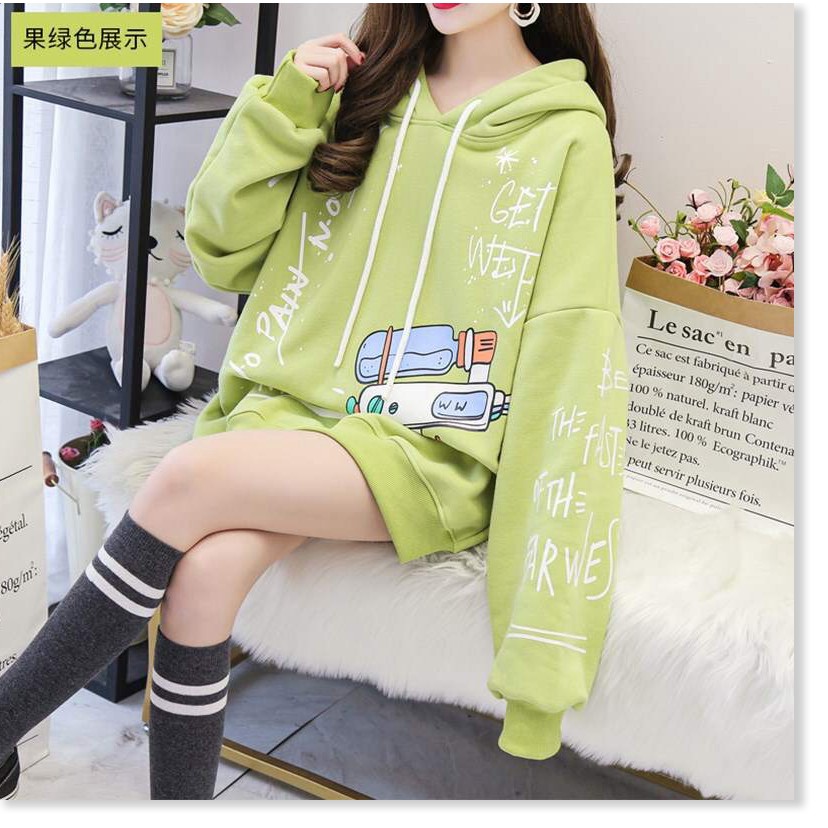 [FREESHIP TOÀN QUỐC] ÁO KHOÁC HOODIE NỮ CHUI ĐẦU CHỮ KÍ CÓ NÓN PHỐI HÌNH SIÊU XINH CHẤT THUN NỈ MỀM MỊN CỰC HOT