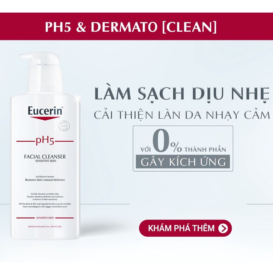 Sữa Rửa Mặt Eucerin PH5 Cho Da Nhạy Cảm 100ml & 400ml - Facial Cleanser Sensitive Skin SRM