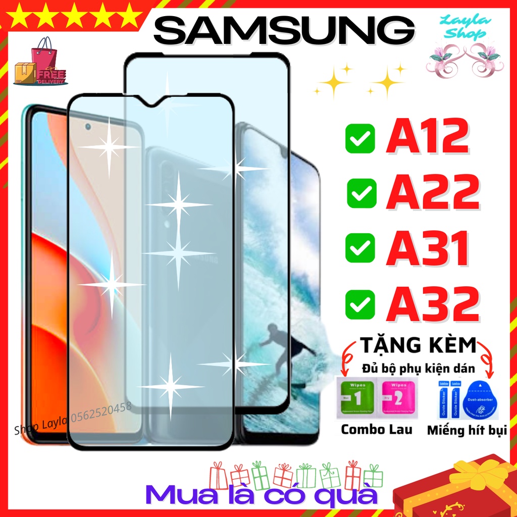 Kính Cường Lực Samsung A12 / A22 / A31 / A32 [4G, 5G] - Miếng dán Full màn hình cho điện thoại - Chống bám vân tay HD+