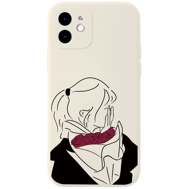 Ốp lưng JURSUE mềm hình cặp đôi dễ thương đẹp cho iPhone 13 12 11 Pro Max SE 2020 X XR XS 8 7 6S 6 Plus Y1894