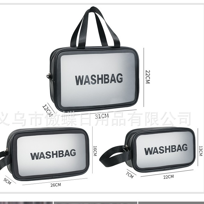 Túi Đựng Mỹ Phẩm Đi Du Lịch Cá Nhân Chống Thấm Nước Washbag Trong Suốt Size M 26cm TD262