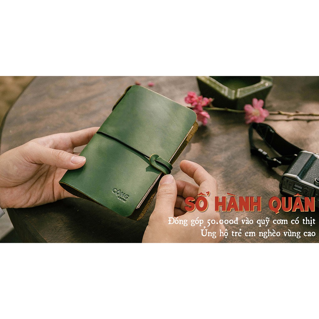 Sổ tay (Midori Notebook có 3 lõi sổ gạch ngang- trơn và chấm tròn) - Sổ hành quân - Cộng Cà Phê