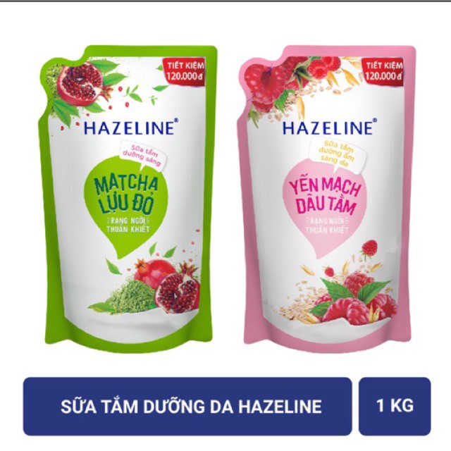 Sữa tắm dưỡng da Hazeline 1000g (Túi)