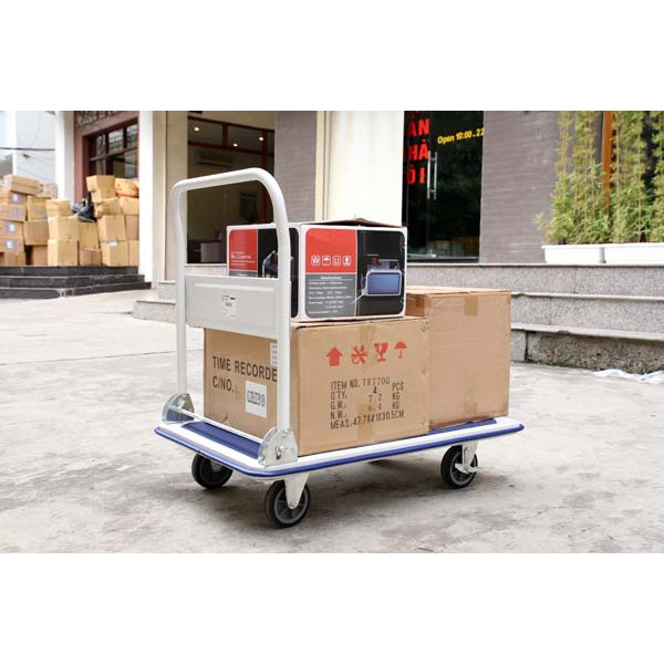 Xe đẩy hàng 4 bánh gấp gọn chở 300kg sàn sắt thép ADVINDEQ TL-300, bánh xe có chốt hãm - Bảo hành 1 năm