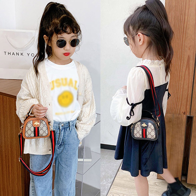 Túi Đeo Chéo Mini In Họa Tiết Con Ong Thời Trang Cho Bé Gái