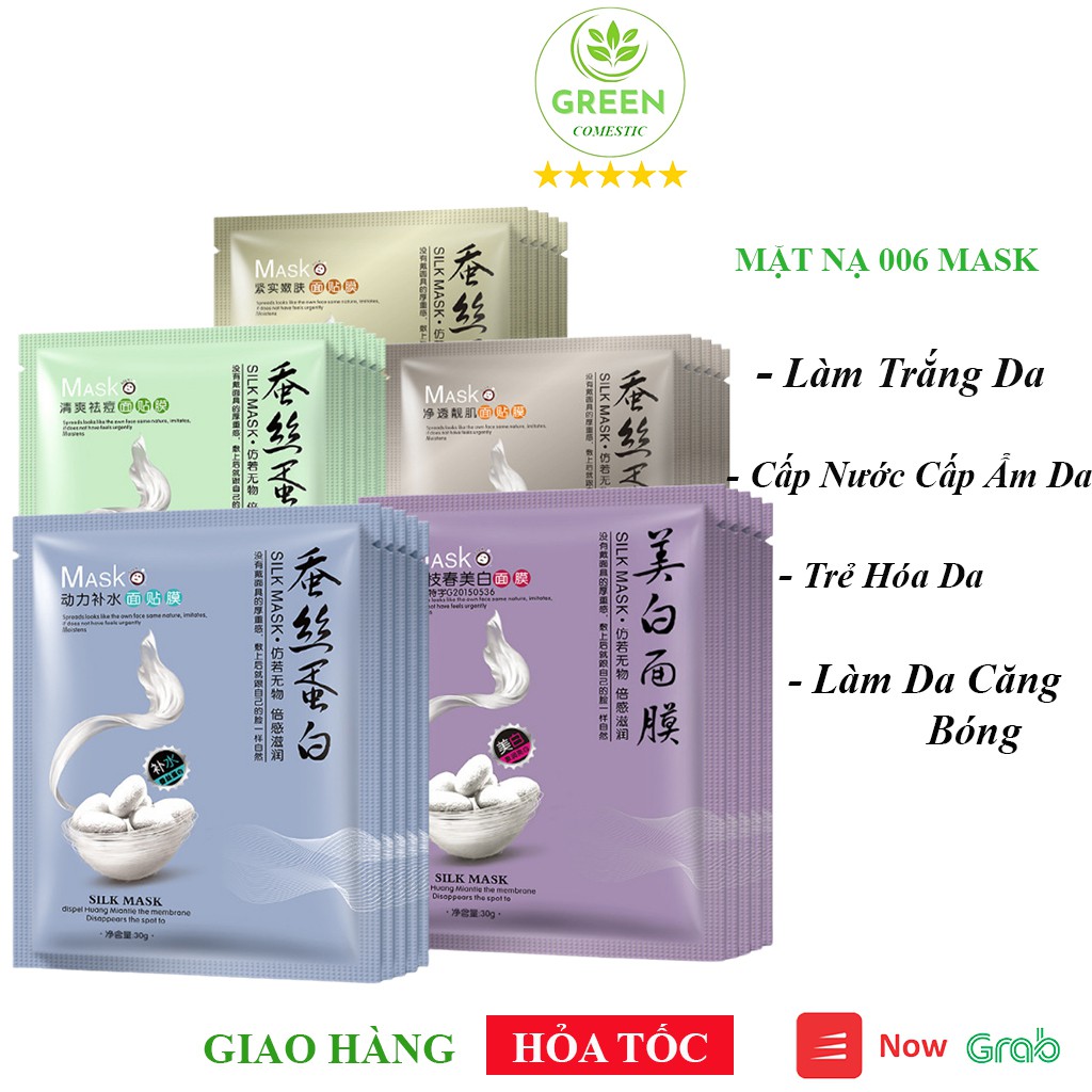 Mặt Nạ Dưỡng Trắng Da 006 – Mặt Nạ Cấp Ẩm Thải Độc Da Làm Tươi Mới Mịn Da Mask Nội Địa- Green Comestic