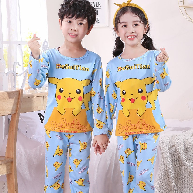 1 Bộ Đồ Ngủ Tay Dài + 1 Quần Dài Mỏng Dành Cho Bé Trai Và Bé Gái