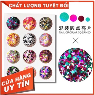 sét trang trí chấm tròn ẩn gel trang trí móng