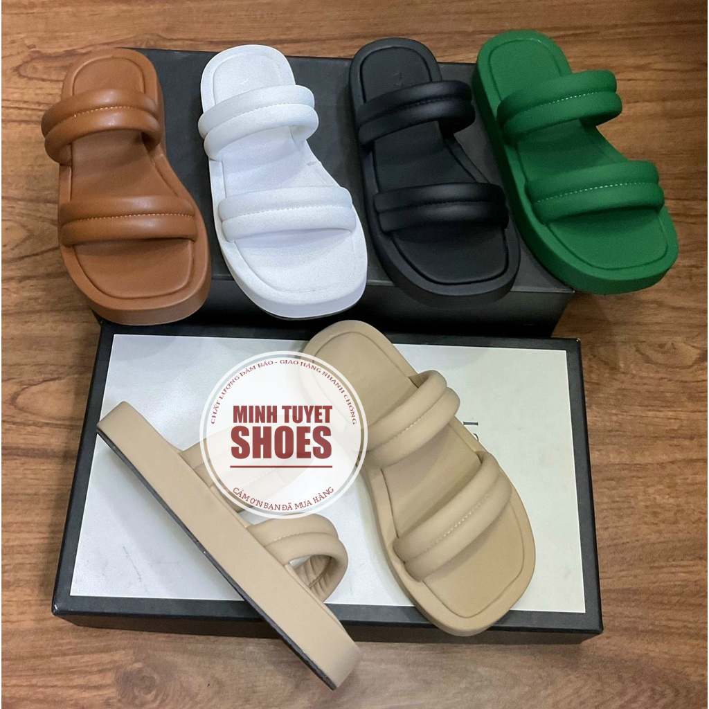 giày dép nữ minhtuyetshoes đế bánh mì quai ngang kẹp ngón mẫu mới đi biển xinh xắn