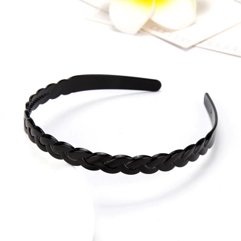 Băng Đô Cài Tóc Màu Đen Gợn Sóng Chống Trượt Thời Trang Unisex