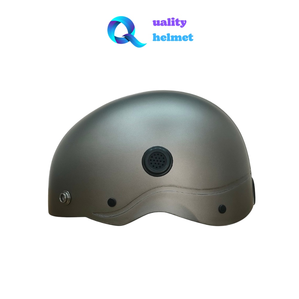 Mũ bảo hiểm nón sơn nửa đầu 1/2 cao cấp màu xám có lỗ thông gió hàng chính hãng