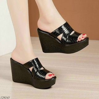 Dép đế xuồng da rắn, 10cm