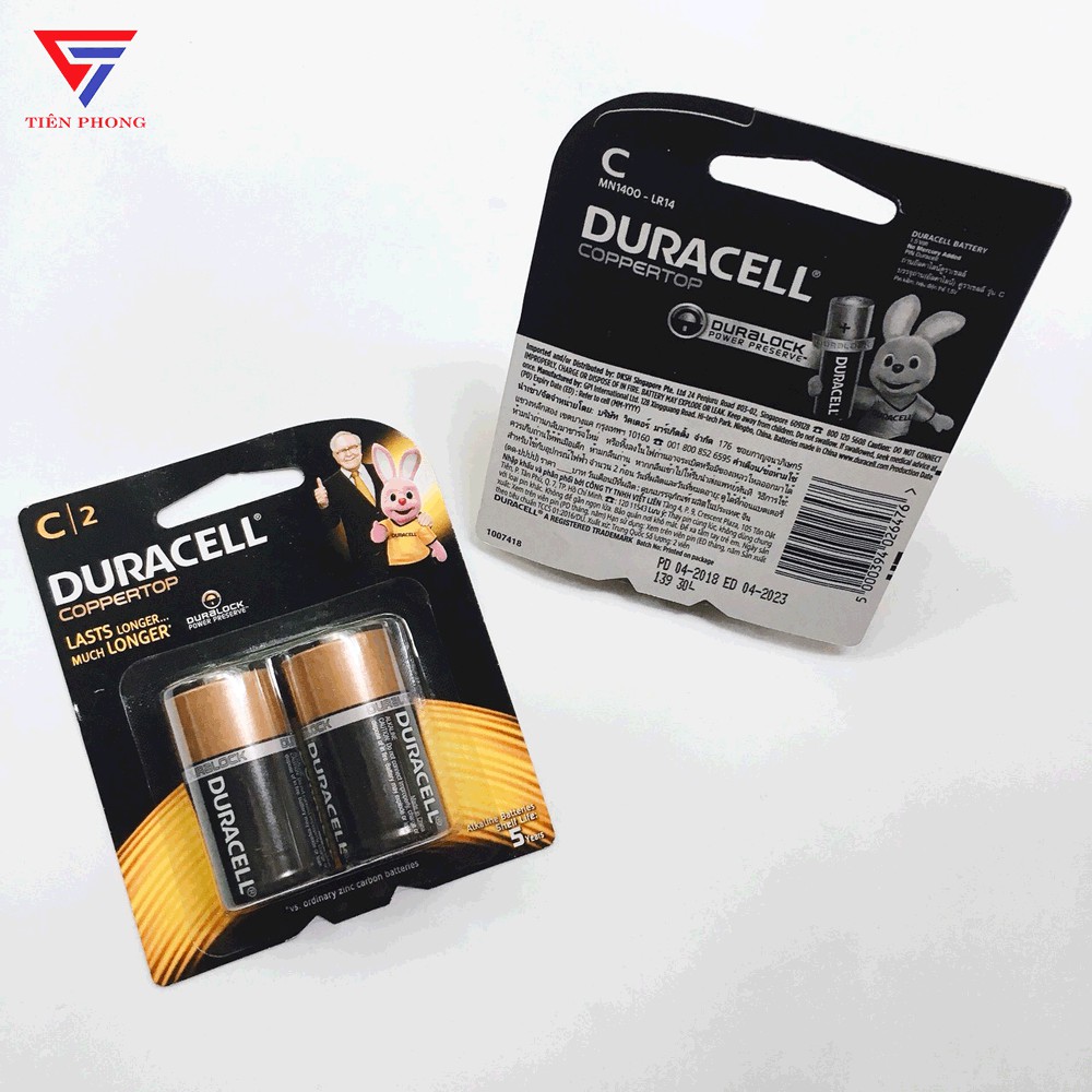 1 vỉ pin Duracell Trung Alkaline chính hãng