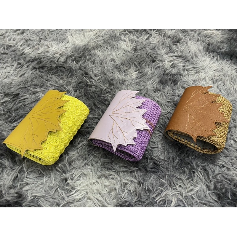 Ví cầm tay handmade phối da