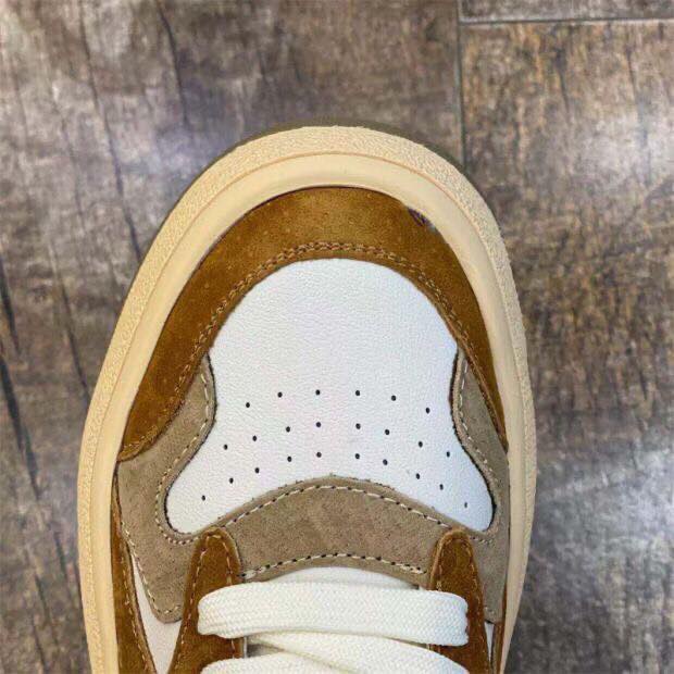 Giày thể thao sneaker nữ đế độn da lộn phối nâu mẫu A32 – Kachi House