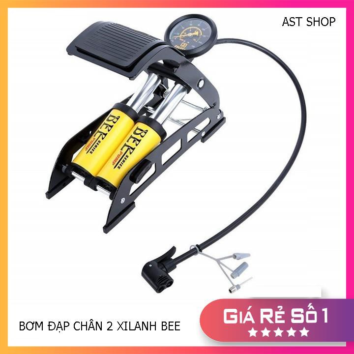 Bơm Đạp Chân Đa Năng 𝗙𝗥𝗘𝗘 𝗦𝗛𝗜𝗣 CHO XE ĐẠP - XE MÁY - Ô TÔ (chính hãng BEE)