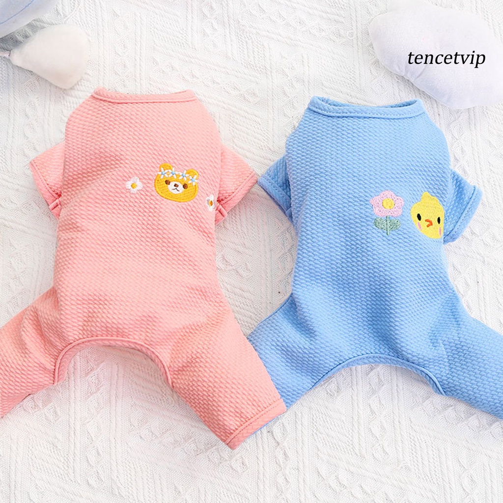 Bộ áo liền quần giữ ấm họa tiết hoa cho thú cưng
