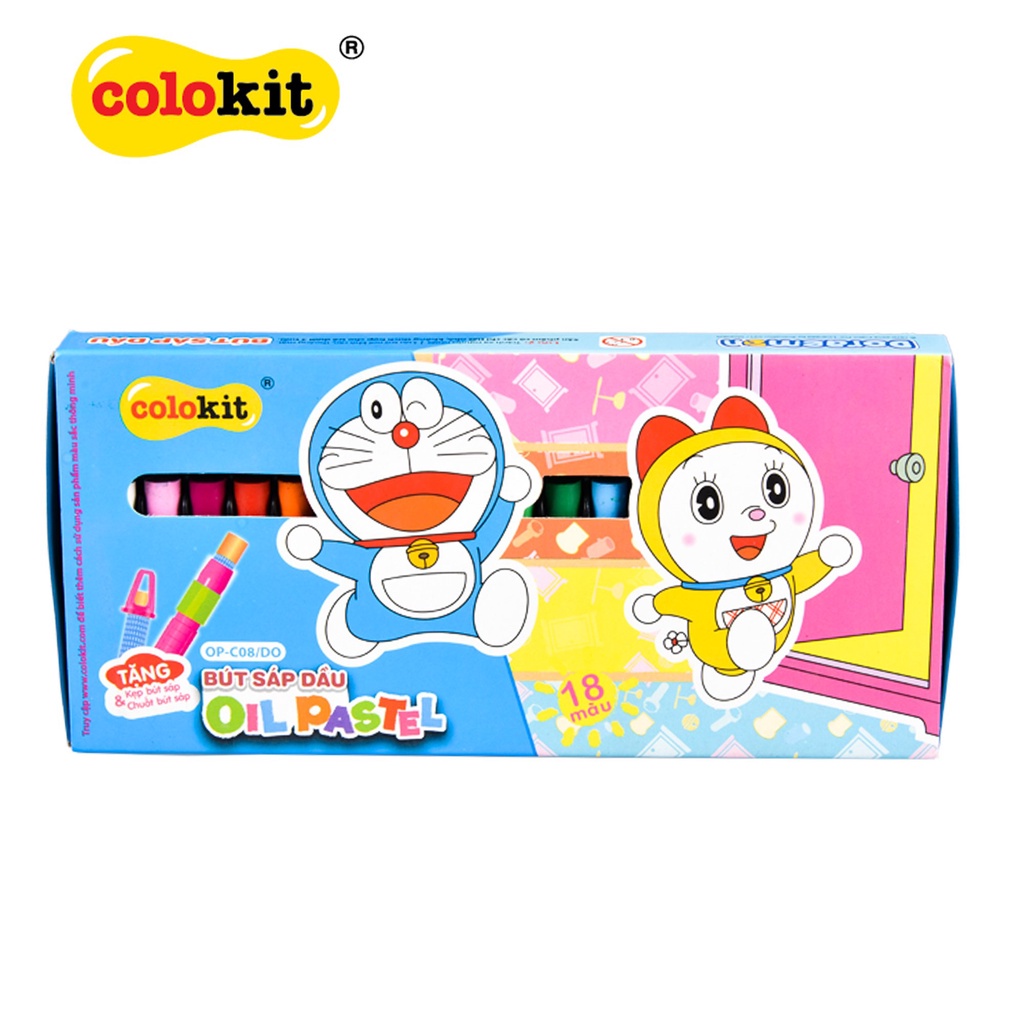 Bút sáp dầu màu Pastel Thiên Long Colokit Doraemon OP-C08/DO- 18 màu .