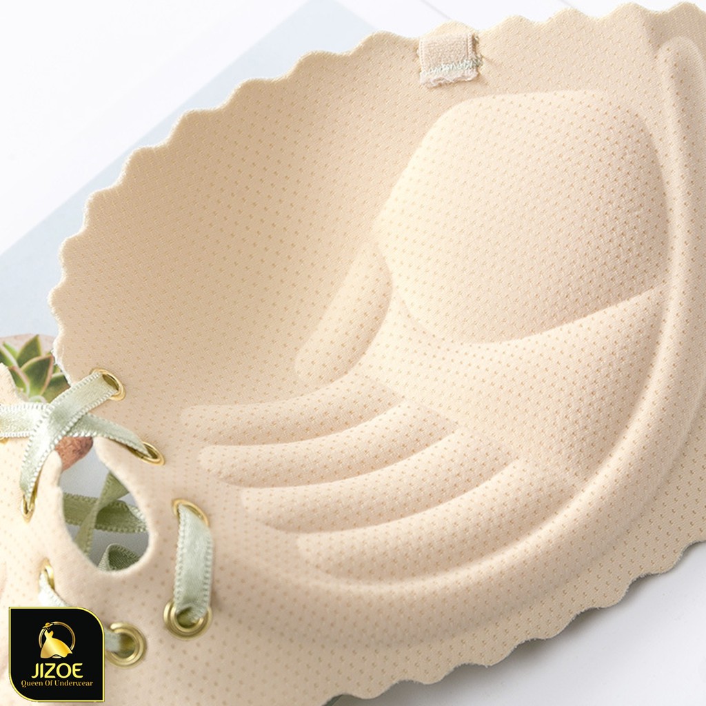 Áo ngực nữ quây ngang su đúc bàn tay không gọng nâng ngực Sexy gợi cảm hoa caro cao cấp JIZOE ALT16