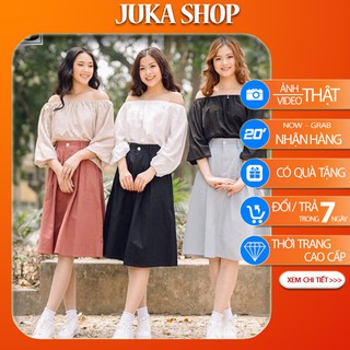 Chân váy kaki form dài hình thật vải bao đẹp juka shop