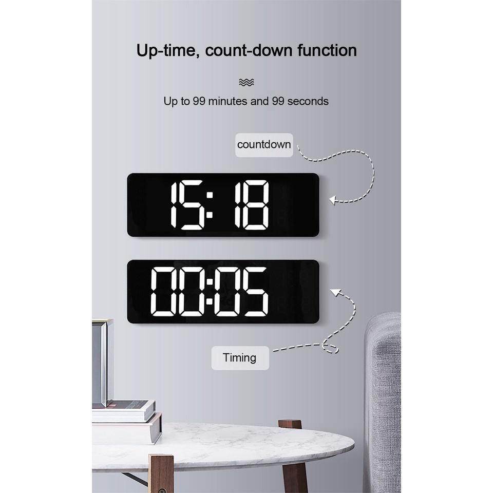 Đồng Hồ Treo Tường Điều Khiển Từ Xa Màn Hình LED Digital Clock