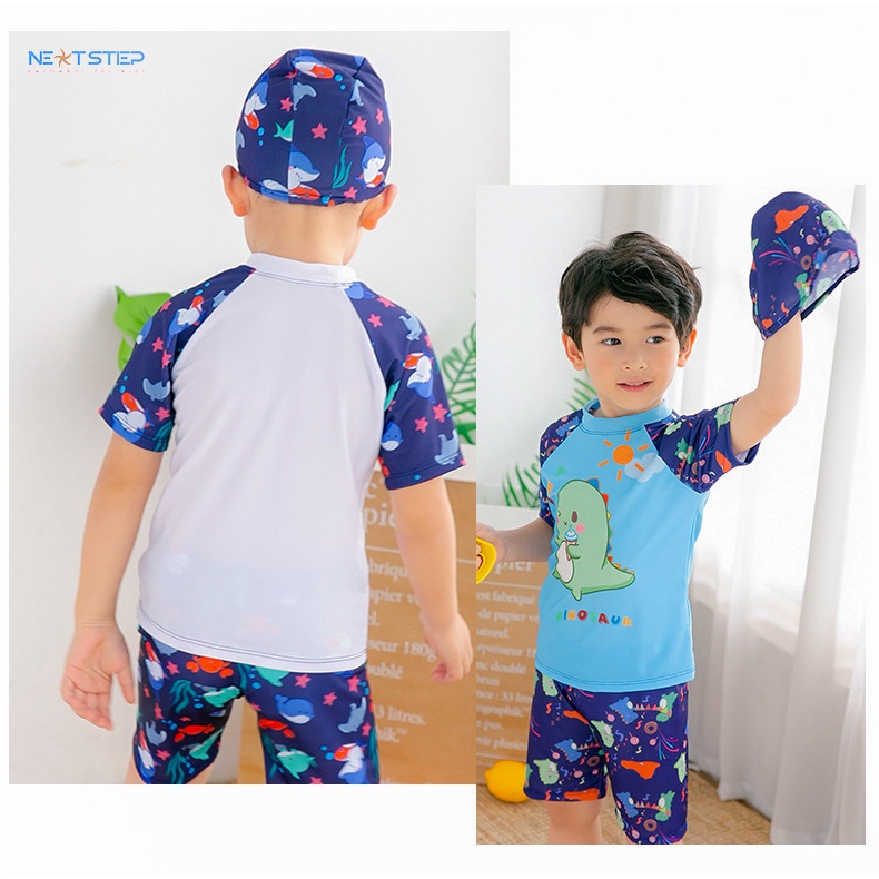 Đồ bơi bé trai quần short họa tiết hoạt hình mới size từ 14kg đến 35kg