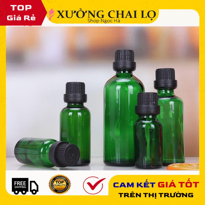 Lọ Chiết Serum ❤ GIÁ RẺ NHẤT ❤ [5ml,10ml,20ml,30ml] Lọ đựng tinh dầu Xanh Lá nắp vặn đen, trắng chiết serum .