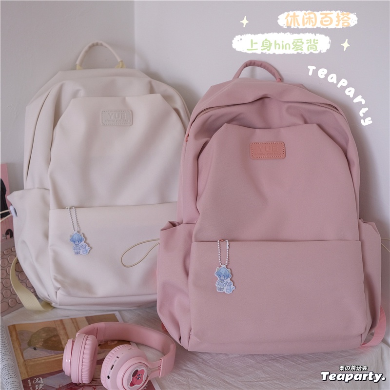 Balo đi học nữ trơn basic màu pastel dễ thương thời trang ulzzang hàn quốc B388