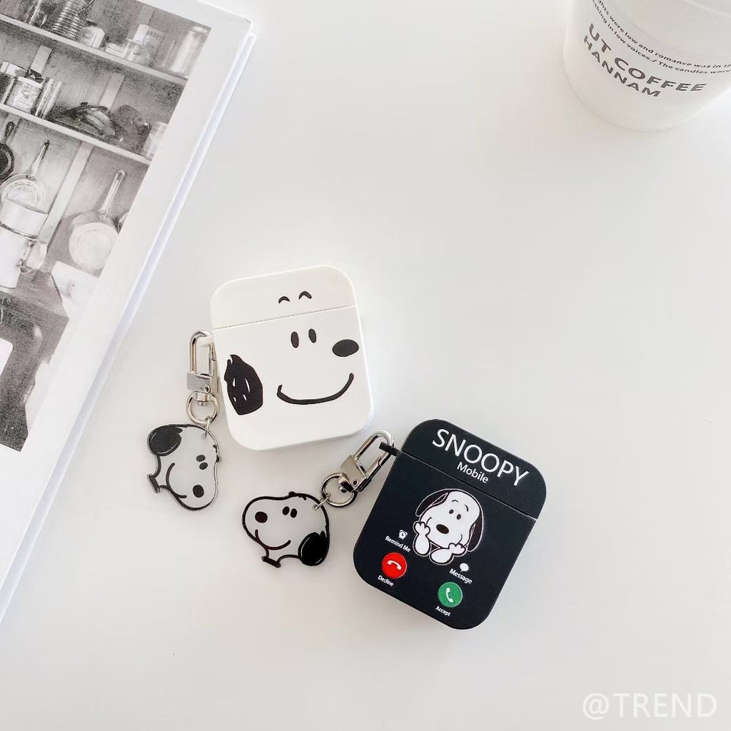 Vỏ Đựng Bảo Vệ Hộp Sạc Tai Nghe Airpods 1 / 2 Hình Chú Chó Snoopy