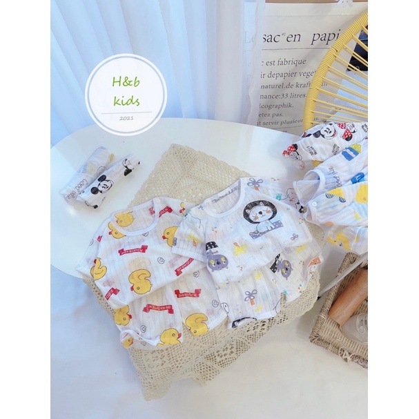 xả- Bộ cotton giấy hình cộc tay cho bé