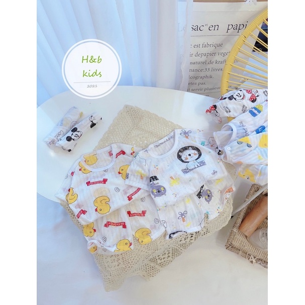 Bộ cotton giấy hình cộc tay cho bé