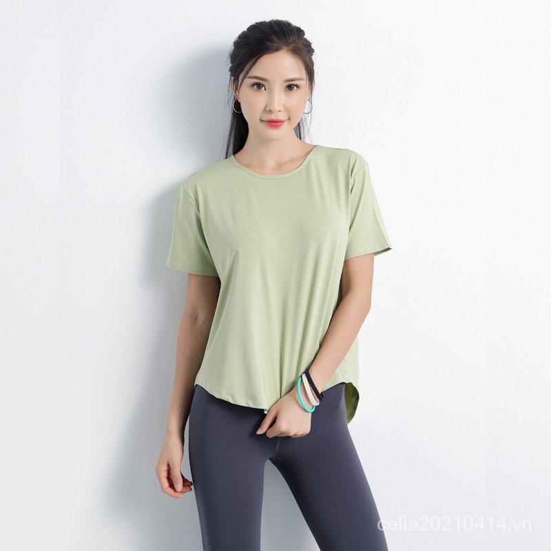 Áo Thun Thể Thao Tay Ngắn Dáng Rộng Nhanh Khô Quyến Rũ Cho Nữ