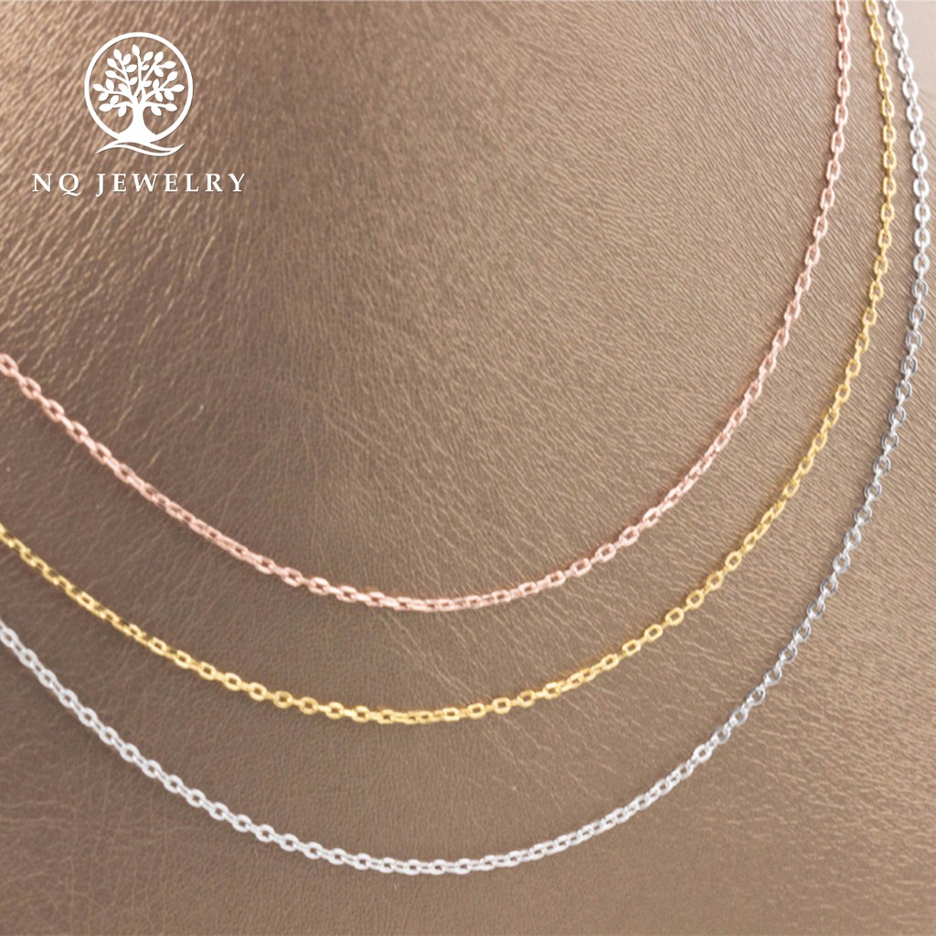 Dây chuyền bạc dạng móc xích khóa thẳng dùng để xỏ hạt hoặc lu thống - NQ Jewelry