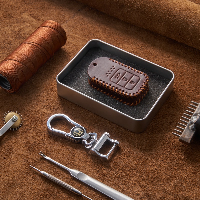 Bao Da Chìa Khóa Ô Tô Honda CRV 2017/2019/2020 3 Nút Da Bò màu new