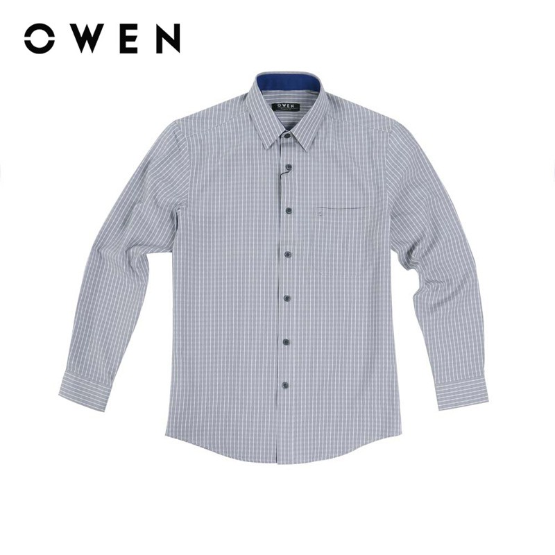 Áo Sơ mi dài tay nam Owen Nano Regularfit màu ghi - AR90600DT