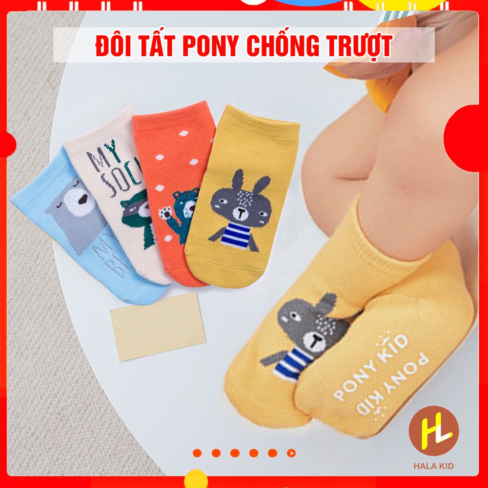 Set 2 Đôi tất Pony Kid đế chống trượt cho bé 0-2 tuổi