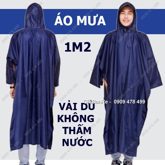 ÁO MƯA VẢI DÙ KHÔNG DÍNH NƯỚC KHỔ 1M2 - HÀNG DÀY CHẤT LƯỢNG - 6001