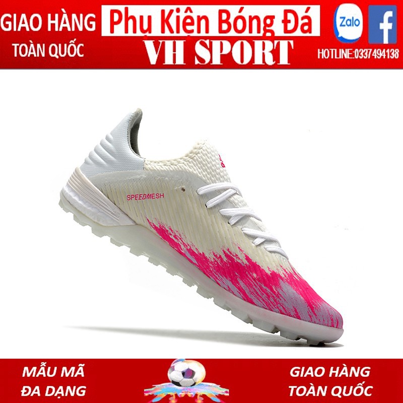 [TẶNG POSTER] Giày đá bóng sân cỏ nhân tạo cao cấp giá rẻ Adidas X 19.1 Hồng Trắng TF