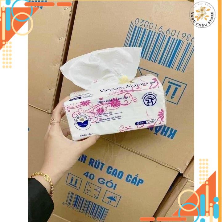 Giấy ăn khăn giấy hàng không rút lụa combo 10 bịch giấy ăn, khăn ăn Việt Nam siêu mịn loại 300 tờ 3 lớp