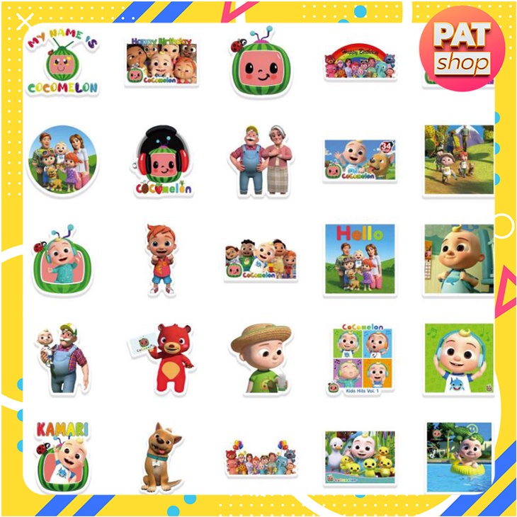 Sticker PVC BST Hình Nhân Vật Kênh Thiếu Nhi Cocomelon #228