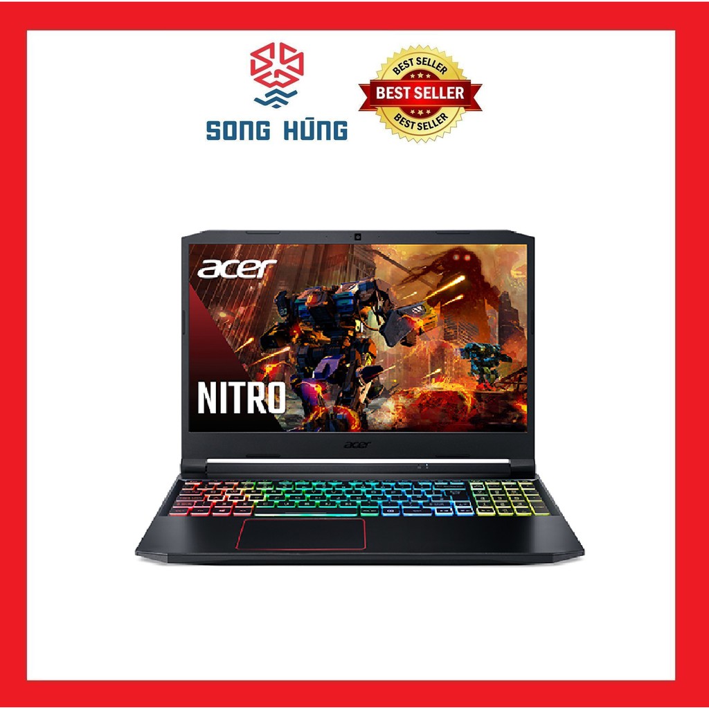 Laptop Acer Gaming Nitro 5 2020 AN515-55-77P9 15FHDIPS144Hz/i7-10750H/8GB 3200/AX/512 PCIe/Win/GTX 1650Ti 4GB/2.3kg Đen