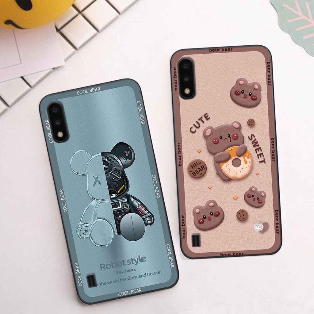 Ốp Samsung A01 / A02 bear brick, gấu đáng yêu, dễ thương